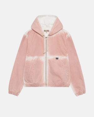 Bundy Stussy Spray Dye S Kapucí Pracovní Růžové | OBMR15803