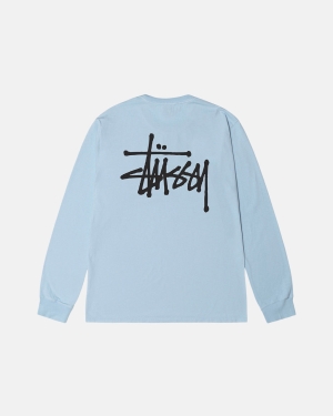 Běžecké Tričko Stussy Basic Pigment Dyed Ls Blankyt | BFAO07283