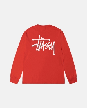 Běžecké Tričko Stussy Basic Pigment Dyed Ls Růžové | GFPM76108
