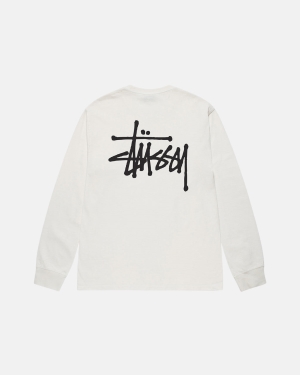 Běžecké Tričko Stussy Basic Pigment Dyed Ls Béžový | KOPA52307