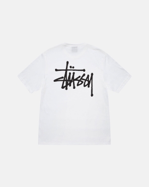 Běžecké Tričko Stussy Basic Stüssy Bílé | DOZX67498