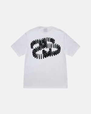 Běžecké Tričko Stussy Dominoes Bílé | IGUQ90421