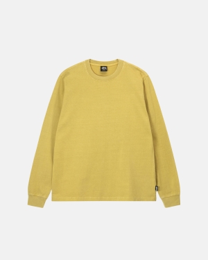Běžecké Tričko Stussy Heavyweight Pigment Dyed Ls Crew Hořčice | QRFX64921