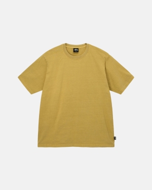 Běžecké Tričko Stussy Heavyweight Pigment Dyed Crew Hořčice | UREO95182