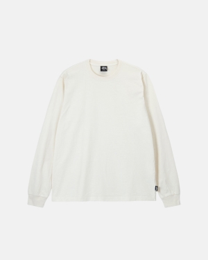 Běžecké Tričko Stussy Heavyweight Pigment Dyed Ls Crew Béžový | XMZQ02145