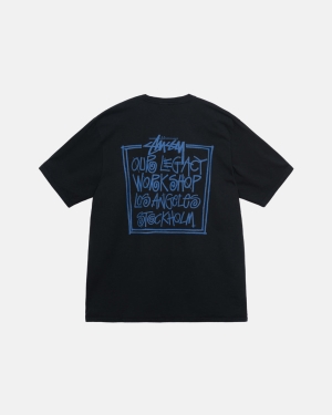 Běžecké Tričko Stussy Our Legacy Frame Pigment Dyed Černé | YPFE52867