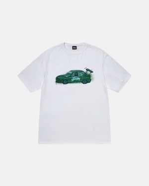Běžecké Tričko Stussy Racecar Bílé | YARG81936