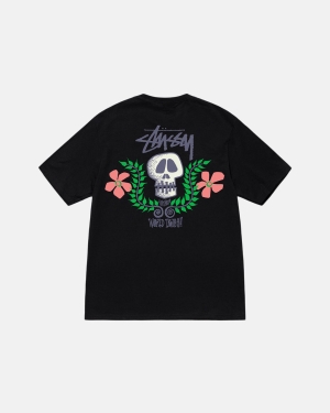 Běžecké Tričko Stussy Skull Crest Černé | NCOF19852