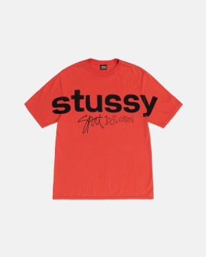 Běžecké Tričko Stussy Sportovní 100% Pigment Dyed Růžové | DEWQ69847