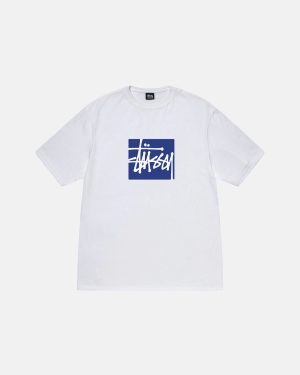 Běžecké Tričko Stussy Stock Box Bílé | MYUH49531