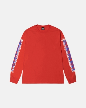 Běžecké Tričko Stussy Youth Brigade Pigment Dyed Ls Růžové | QHYB13470