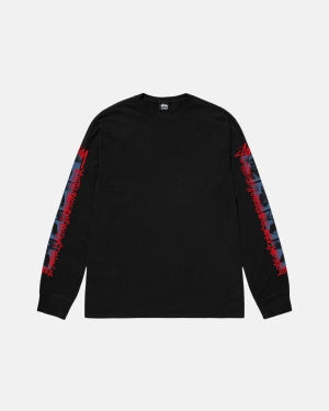 Běžecké Tričko Stussy Youth Brigade Pigment Dyed Ls Černé | VUAI61537
