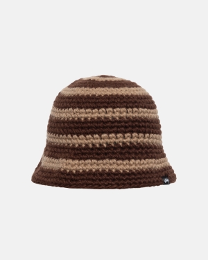 Klobouky Stussy Swirl Knit Bucket Hnědé | EUGV70835