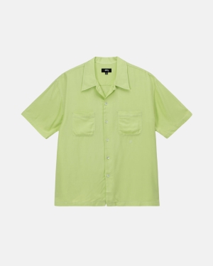 Košile Stussy Contrast Pick Stitched Světle Zelene | MIHL54732