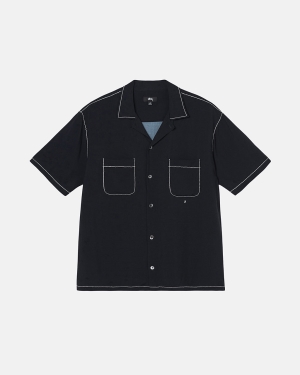 Košile Stussy Contrast Pick Stitched Černé | YDCZ63452