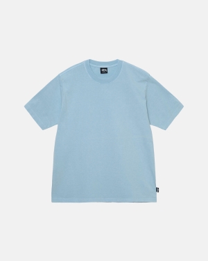 Košile Stussy Heavyweight Pigment Dyed Crew Blankyt | INQF86107