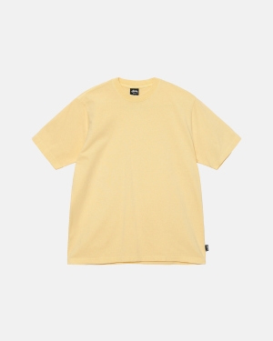 Košile Stussy Heavyweight Pigment Dyed Crew Žluté | ZCNU75361