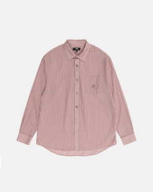 Košile Stussy Lehké Classic Tmavě Červené | EPQU13594