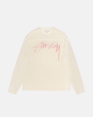 Košile Stussy Lehké Football Crew Béžový | JFEU29467