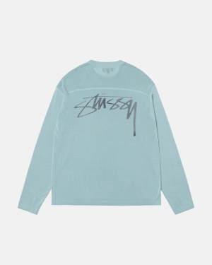 Košile Stussy Lehké Football Crew Světle Blankyt | YKEQ42073