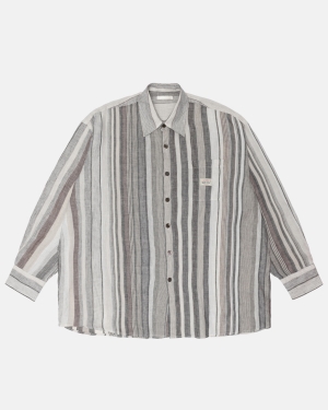 Košile Stussy Our Legacy Pracovní Shop Borrowed Béžový Proužek | MLJS08714