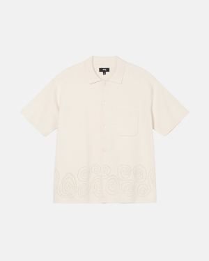 Košile Stussy Perforated Swirl Knit Béžový | IEMJ14239