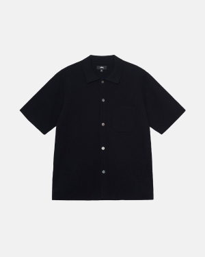 Košile Stussy Perforated Swirl Knit Černé | RXDI19720