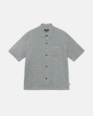 Košile Stussy Wrinkly Gingham Ss Zelene | BMJF36487