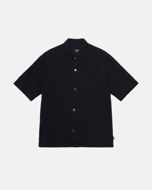 Košile Stussy Wrinkly Gingham Ss Černé | FYAX89240