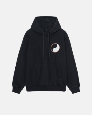 Mikiny S Kapucí Stussy Our Legacy Drop Shadow Pigment Dyed Černé | HQED56328