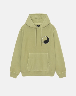 Mikiny S Kapucí Stussy Our Legacy Drop Shadow Pigment Dyed Tarragon | PSLU60892
