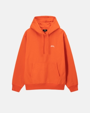 Mikiny S Kapucí Stussy Overdyed Stock Logo Oranžové | DJWC80379