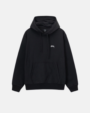 Mikiny S Kapucí Stussy Overdyed Stock Logo Černé | NGHT68104