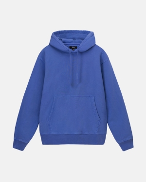 Mikiny S Kapucí Stussy Pigment Dyed Fleece Ultramarine | KEAY06973