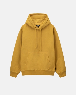 Mikiny S Kapucí Stussy Pigment Dyed Fleece Zlaté | XLNT50486