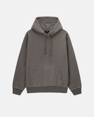 Mikiny S Kapucí Stussy Pigment Dyed Fleece Šedé | ZBCE61754