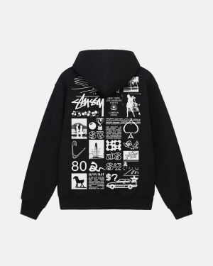 Mikiny S Kapucí Stussy Sara Zip Černé | LEJS84307