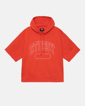 Mikiny S Kapucí Stussy Ss Boxy Cropped Tmavě Oranžové | EKSB61452