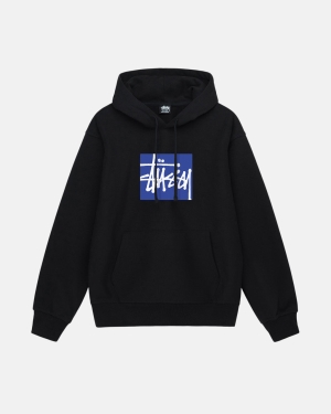 Mikiny S Kapucí Stussy Stock Box Černé | TURS38150