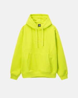 Mikiny S Kapucí Stussy Stock Logo Applique Keylime | WUAL02491