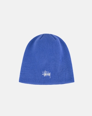Čepice Stussy Basic Skullcap Beanie Indigo | FRQJ67204