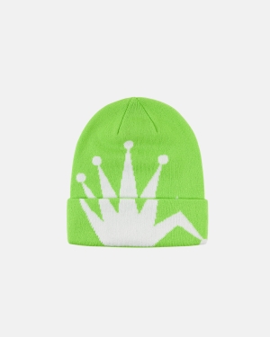 Čepice Stussy Crown Jacquard Cuff Beanie Zelene | HFDT10427