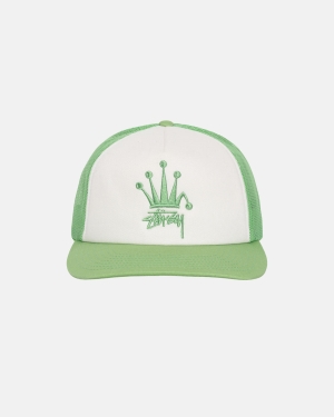 Čepice Stussy Crown Stock Trucker Mátově Zelená | KLCW54376