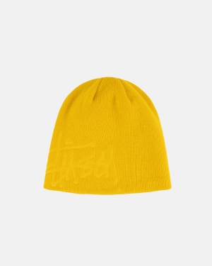 Čepice Stussy Debossed Basic Logo Skullcap Žluté | ESPG29351