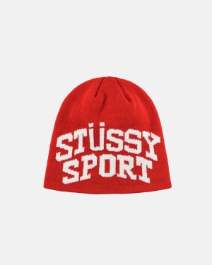 Čepice Stussy Stussy Sportovní Jacquard Skullcap Beanie Červené | IODR49835