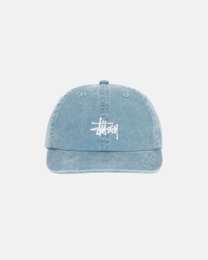 Čepice Stussy Washed Stock Low Pro Tmavě Tyrkysové | IJKV91805