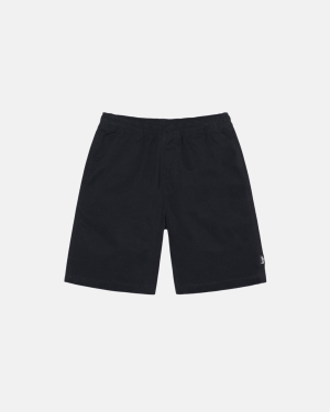 Šortky Stussy Brushed Beach Černé | TPFL76351