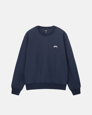 Šortky Stussy Overdyed Stock Logo Crew Tmavě Blankyt | XDTN79463