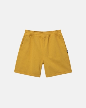 Šortky Stussy Pigment Dyed Fleece Zlaté | GMLR69032