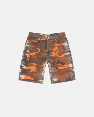 Šortky Stussy Spray Dye Big Ol' Oranžové Maskáčové | WKPI15826